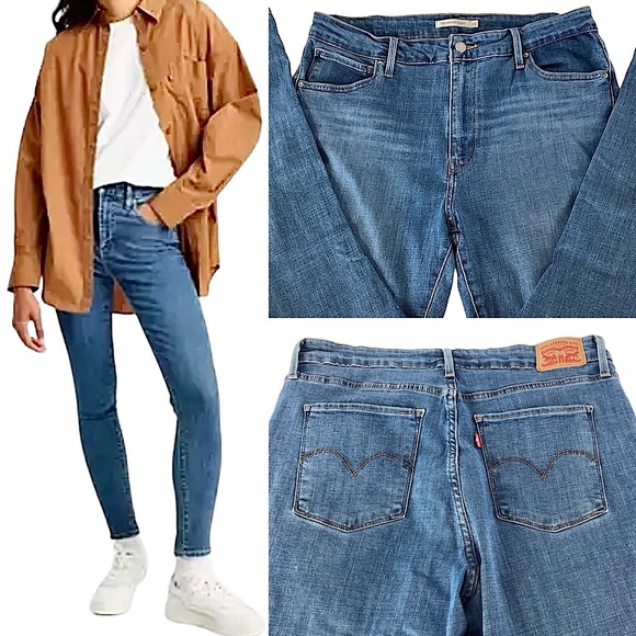 Levi's Denim - Levi's Premium 721 High Rise Skinny Denim Blue Jeans Beach Break Color W33 L30